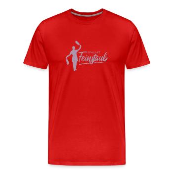 Spaß mit Feinstaub - Männer Premium Bio T-Shirt - Rot - Vorne - Damien (186cm)