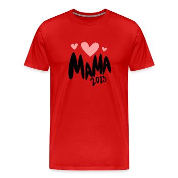 Mama 2023 loading - Werdende Mutter 2023 - Männer Premium Bio T-Shirt - Rot - Vorne - Damien (186cm)