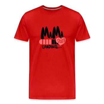 Mama 2023 loading - Werdende Mutter 2023 - Männer Premium Bio T-Shirt - Rot - Vorne - Damien (186cm)