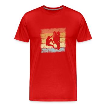 Motif d’alpinisme - T-shirt bio Premium Homme - rouge - Devant - Damien (186cm)