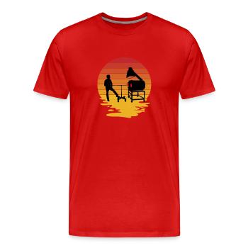 Souffleur de verre Souffleurs de verre Verre soufflant du verre - T-shirt bio Premium Homme - rouge - Devant - Damien (186cm)