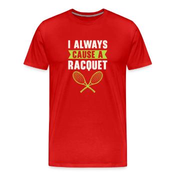 Joueur de tennis Raquette de tennis Balle de tennis - T-shirt bio Premium Homme - rouge - Devant - Damien (186cm)