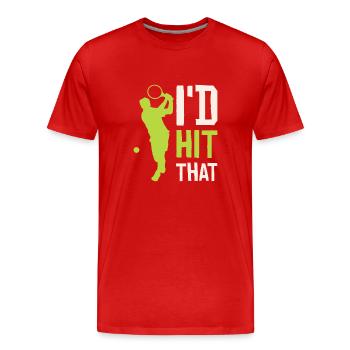 Tennis Tennis Player Tennis Racket Tennis Ball - Men's Premium Organic T-Shirt - red - Front - Damien (186cm)