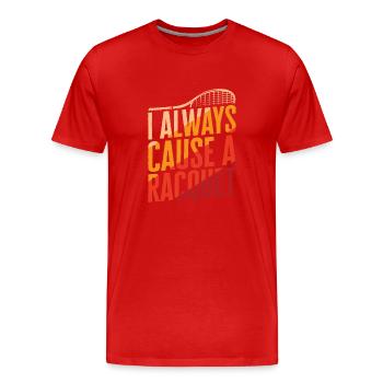 Joueur de tennis Raquette de tennis Balle de tennis - T-shirt bio Premium Homme - rouge - Devant - Damien (186cm)