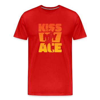 Joueur de tennis Raquette de tennis Balle de tennis - T-shirt bio Premium Homme - rouge - Devant - Damien (186cm)