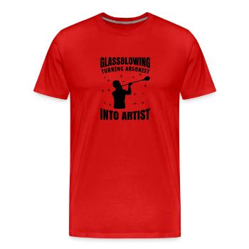 Souffleur de verre Souffleurs de verre Verre soufflant du verre - T-shirt bio Premium Homme - rouge - Devant - Damien (186cm)