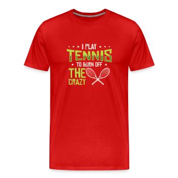 Joueur de tennis Raquette de tennis Balle de tennis - T-shirt bio Premium Homme - rouge - Devant - Damien (186cm)