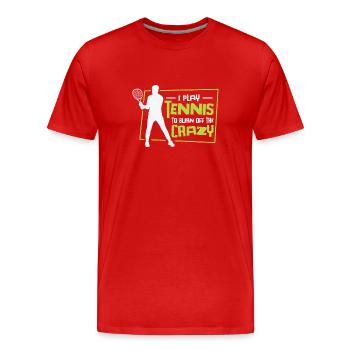Joueur de tennis Raquette de tennis Balle de tennis - T-shirt bio Premium Homme - rouge - Devant - Damien (186cm)