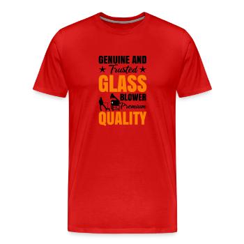 Souffleur de verre Souffleurs de verre Verre soufflant du verre - T-shirt bio Premium Homme - rouge - Devant - Damien (186cm)