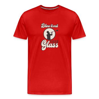 Souffleur de verre Souffleurs de verre Verre soufflant du verre - T-shirt bio Premium Homme - rouge - Devant - Damien (186cm)