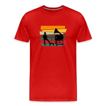 Verre soufflant verre Verre soufflant - T-shirt bio Premium Homme - rouge - Devant - Damien (186cm)