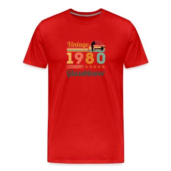 Souffleur de verre Souffleurs de verre Verre soufflant du verre - T-shirt bio Premium Homme - rouge - Devant - Damien (186cm)