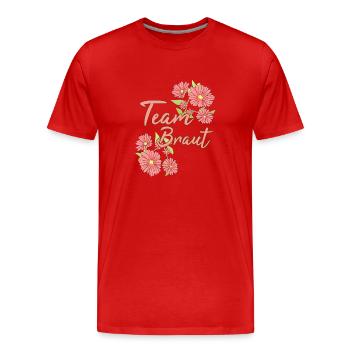 Enterrement de vie de jeune fille de l’équipe Bride - T-shirt bio Premium Homme - rouge - Devant - Damien (186cm)