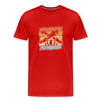 Klempner - Männer Premium Bio T-Shirt - Rot - Vorne - Damien (186cm)