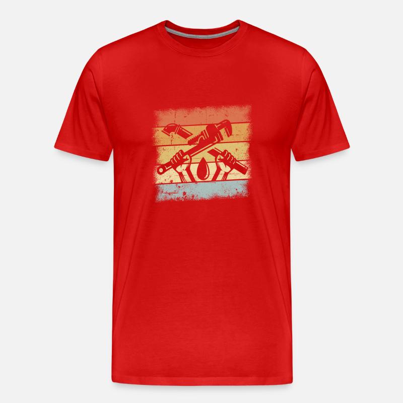 Klempner - Männer Premium Bio T-Shirt - Rot