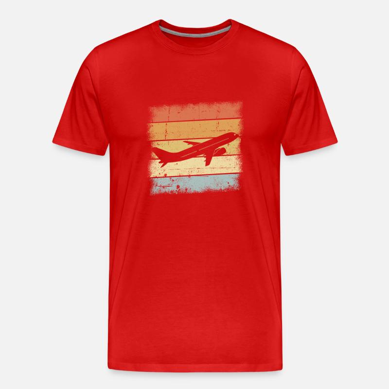 Pilot Geschenk - Männer Premium Bio T-Shirt - Rot