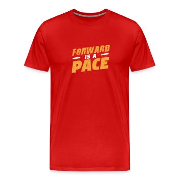 Forward est un rythme Slow Running Funny - T-shirt bio Premium Homme - rouge - Devant - Damien (186cm)