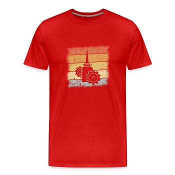 Ingénieur - T-shirt bio Premium Homme - rouge - Devant - Damien (186cm)