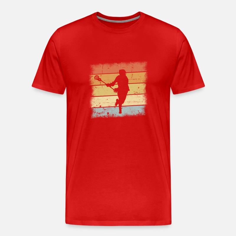 Lacrosse Geschenk - Männer Premium Bio T-Shirt - Rot