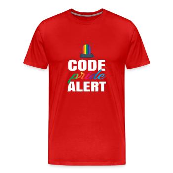 Code Pride Alert Bisexual Lesbian Love Asexual Tra - Männer Premium Bio T-Shirt - Rot - Vorne - Damien (186cm)