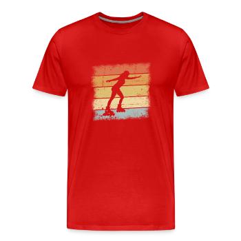Roller derby - T-shirt bio Premium Homme - rouge - Devant - Damien (186cm)