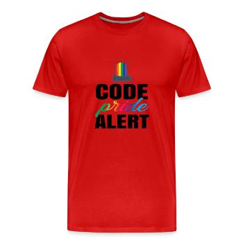 Code Pride Alert Bisexual Lesbian Love Asexual Tra - Männer Premium Bio T-Shirt - Rot - Vorne - Damien (186cm)