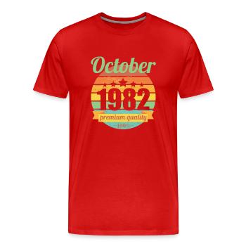 Geboren October 1982 40 Jahre 40er 40.Geburtstag - Männer Premium Bio T-Shirt - Rot - Vorne - Damien (186cm)