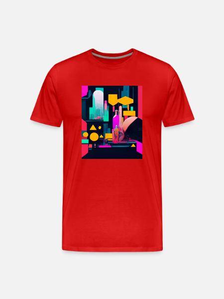 Cyber City - Men's Premium Organic T-Shirt - red