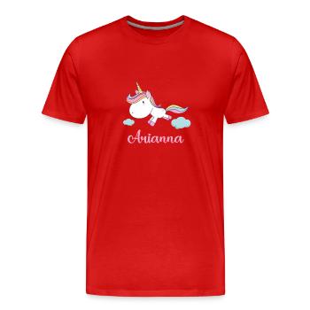 ARIANNA Pink Unicorn Nouveauté - T-shirt bio Premium Homme - rouge - Devant - Damien (186cm)