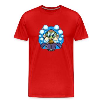 Scuba Diver With Diving Goggles Scuba Diving - Men's Premium Organic T-Shirt - red - Front - Damien (186cm)