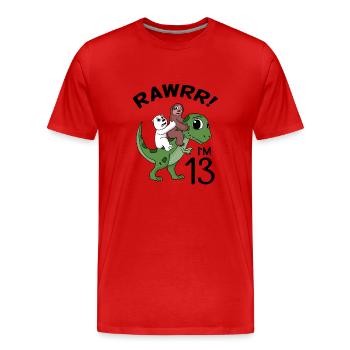 13.Geburtstag 13 Jahre Geschenk - Männer Premium Bio T-Shirt - Rot - Vorne - Damien (186cm)