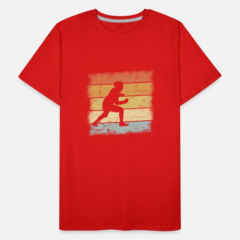 Fencing Sunset Men's Premium Organic T-Shirt