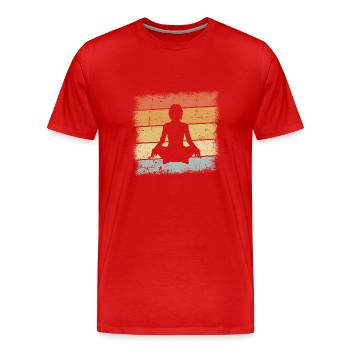 Yoga Namaste - T-shirt bio Premium Homme - rouge - Devant - Damien (186cm)