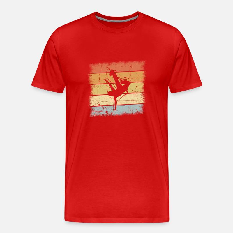Breakdancer Retro Design - Männer Premium Bio T-Shirt - Rot