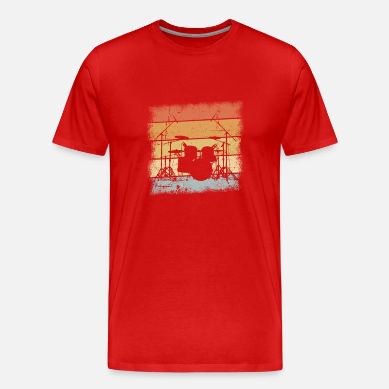 Drummer - Männer Premium Bio T-Shirt - Rot