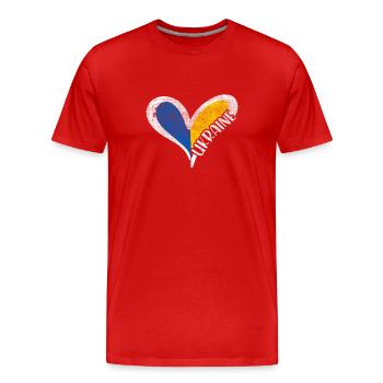 Ukraine War - Men's Premium Organic T-Shirt - red - Front - Damien (186cm)