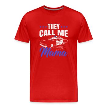 They call me Mom Police Officer Law Enforcement - Men's Premium Organic T-Shirt - red - Front - Damien (186cm)