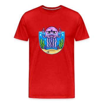 Méduse méduse du majeur Méduse - T-shirt bio Premium Homme - rouge - Devant - Damien (186cm)