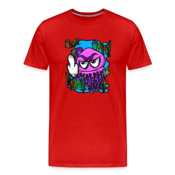 Méduse méduse du majeur Méduse - T-shirt bio Premium Homme - rouge - Devant - Damien (186cm)