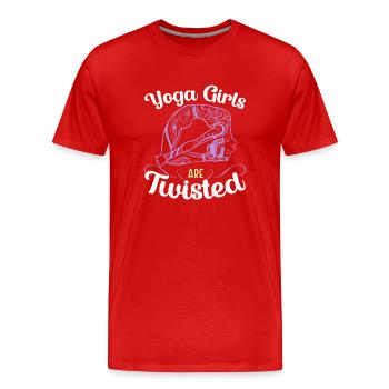 Yoga Teacher Meditation Fitness Exercise - Men's Premium Organic T-Shirt - red - Front - Damien (186cm)