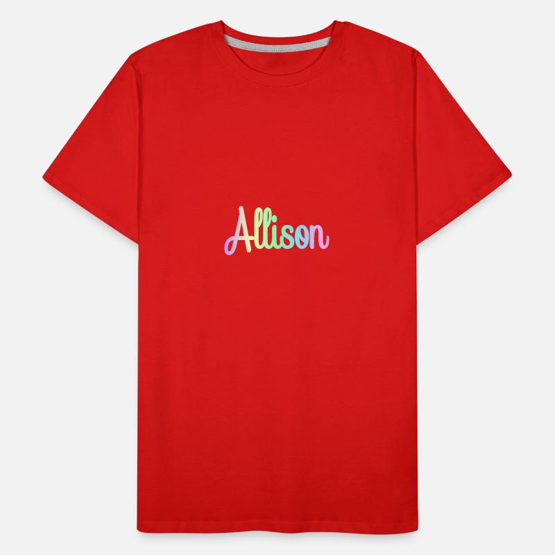 ALLISON Rainbow Minimalist Cursive Männer Premium Bio T-Shirt
