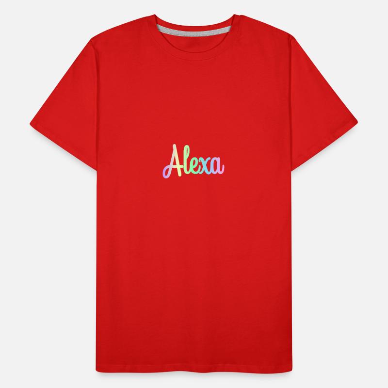ALEXA Rainbow Minimalist Cursive Männer Premium Bio T-Shirt
