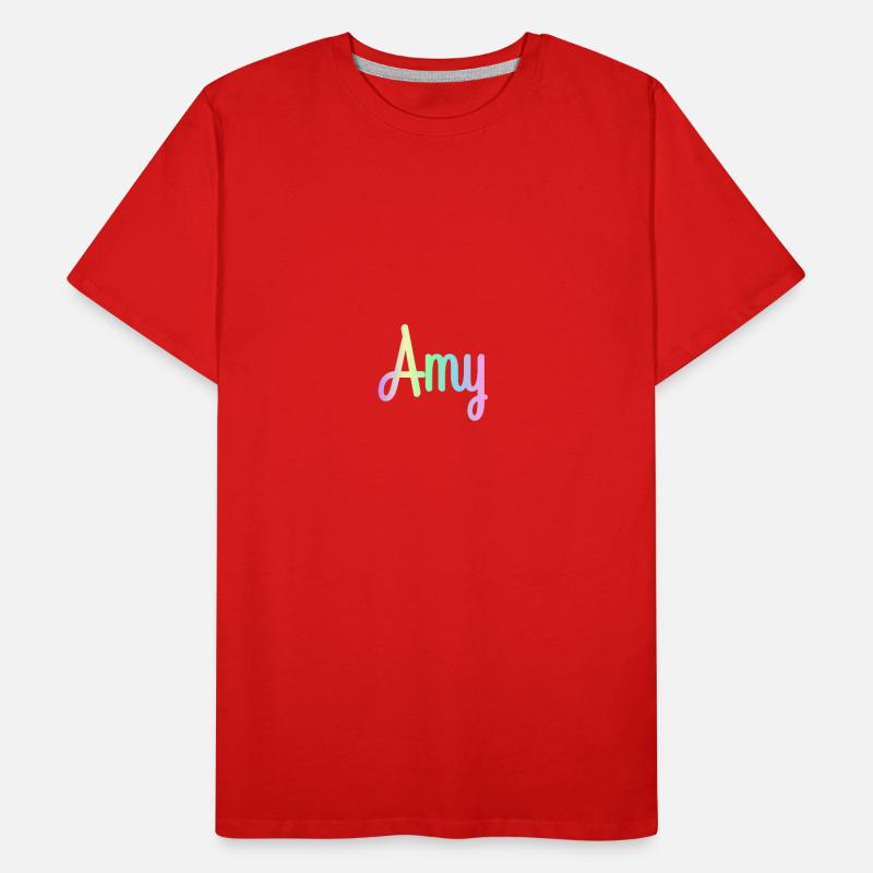 AMY Rainbow Minimalist Cursive Männer Premium Bio T-Shirt