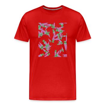 Cartable retour à l’école - T-shirt bio Premium Homme - rouge - Devant - Damien (186cm)
