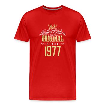 1977 limited edition - Männer Premium Bio T-Shirt - Rot - Vorne - Damien (186cm)