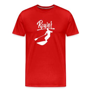 Ruderer Ruder Ruderboot Rudern Rudersport - Männer Premium Bio T-Shirt - Rot - Vorne - Damien (186cm)