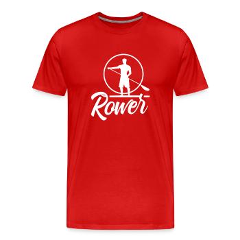 Aviron Aviron Aviron Bateau Aviron - T-shirt bio Premium Homme - rouge - Devant - Damien (186cm)