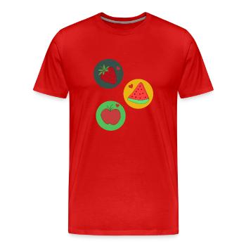 Fruits - T-shirt bio Premium Homme - rouge - Devant - Damien (186cm)