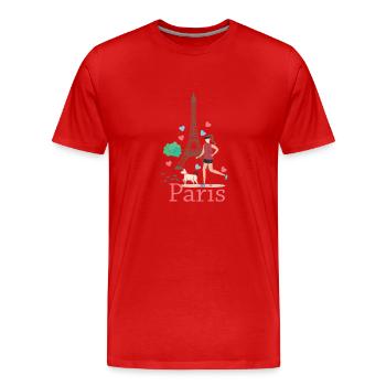 Paris - Men's Premium Organic T-Shirt - red - Front - Damien (186cm)
