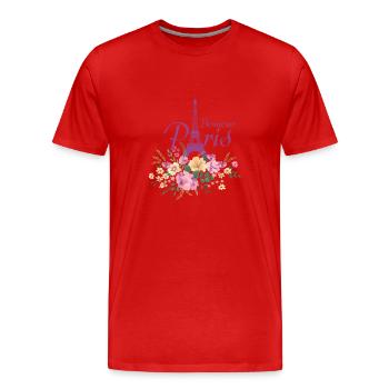Paris - Men's Premium Organic T-Shirt - red - Front - Damien (186cm)